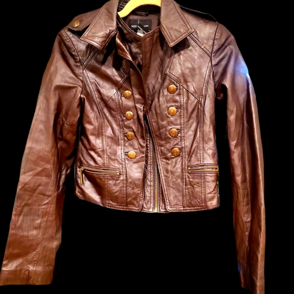 Vintage Sexy Leather Motorcycle Jacket XS